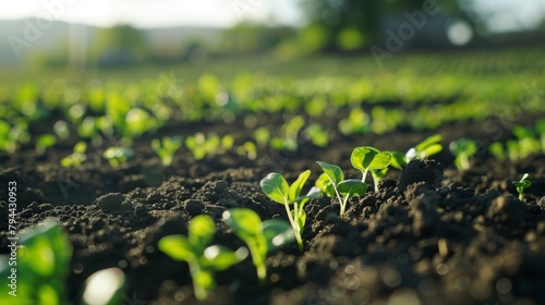 Closeup, lettuce and gardening plants for farming, agriculture and growth in nature, sand and sustainable field. Background, soil, sustainability, leaf vegetables, and greenhouse ecology