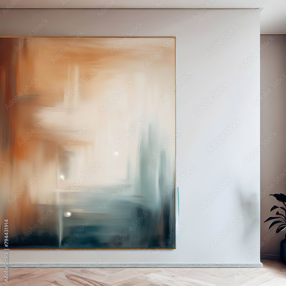 Part of the interior, abstract painting on the wall of the apartmen., generated Ai