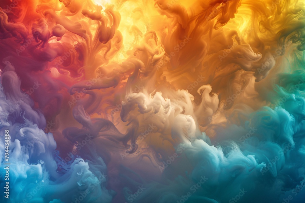 Immerse yourself in an abstract dreamscape where the colors of the rainbow blend seamlessly with ethereal forms