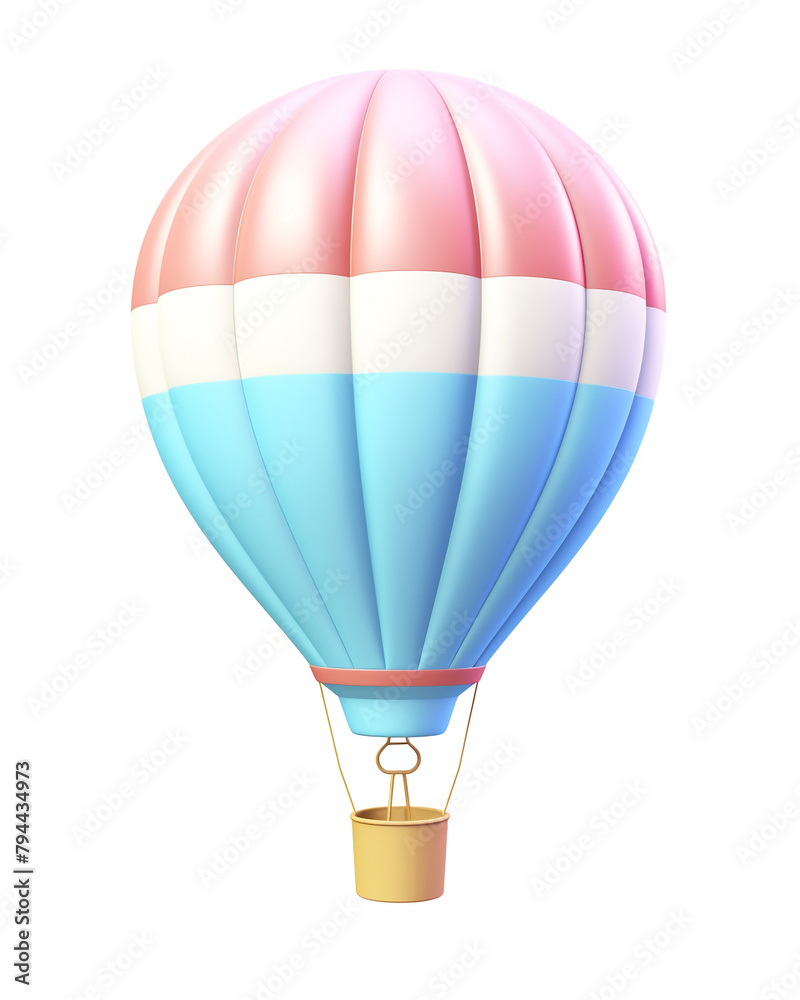 3D balloon for flight, children's cartoon style, delicate pastel colors, on a white background сreated with Generative Ai 3D balloon for flight, children's cartoon style, delicate pastel colors, on a white background сreated with Generative Ai