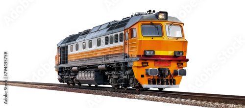 Modern diesel locomotive on railway