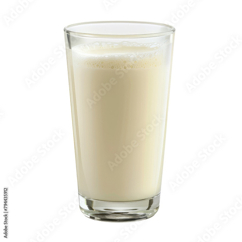 A glass of milk set against a transparent background