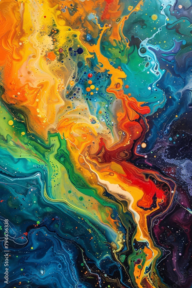 Behold an abstract dreamscape where vibrant colors merge with the hypnotic dance of flames Behold an abstract dreamscape where vibrant colors merge with the hypnotic dance of flames