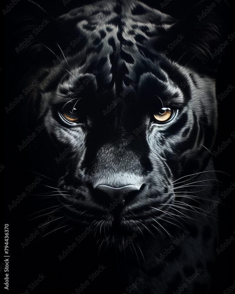 graphic pencil drawing of the face of a beautiful black panther сreated with Generative Ai graphic pencil drawing of the face of a beautiful black panther сreated with Generative Ai