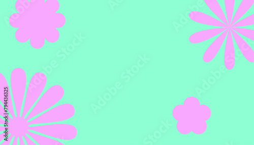Soft pink floral patterns emerge gently against a refreshing mint green background, creating a soothing and minimalist aesthetic.