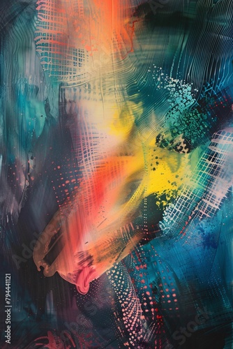 Delve into an ethereal dreamscape where abstract patterns meld with the electrifying pulse of thunder