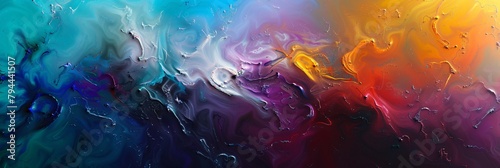 Immerse yourself in a captivating dreamscape where abstract forms dance with the colors of the rainbow