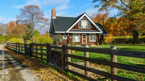 a welcoming home with a beautiful new wooden fence surrounding the house on a bright and sunny day. The exterior of your home and wood fence in all its glory