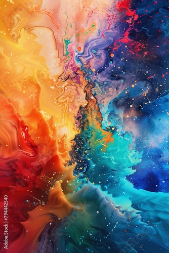 Embark on an abstract journey through the cosmos, where psychedelic colors meet celestial wonders