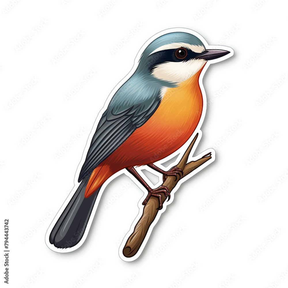 Fototapeta premium simple bird sticker with white background сreated with Generative Ai