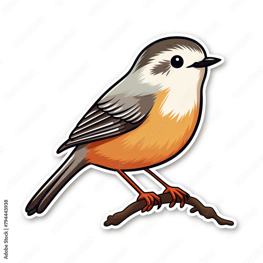 Obraz premium simple bird sticker with white background сreated with Generative Ai