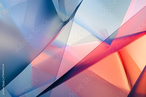 Craft an abstract 4K image highlighting the harmony between geometric elements - think clean lines, sharp angles, and subtle gradients,  photo
