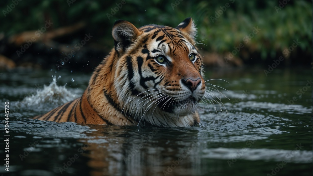 Naklejka premium Tiger in the water