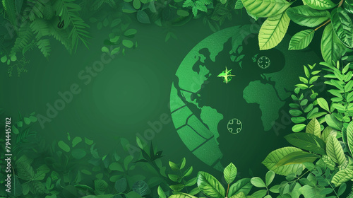 A leafy green backdrop with International Mother Earth Day icons adorning one side, leaving ample space for your text.