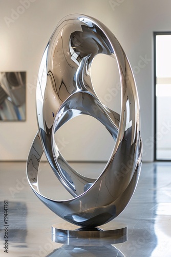 Witness the dynamic energy of abstract metal compositions, where bold forms command attention with metallic brilliance