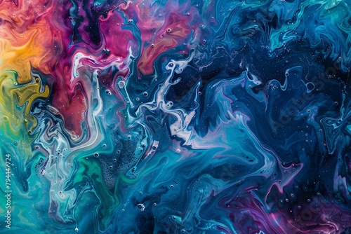 Immerse yourself in the vibrant colors of abstract water art, where bold hues and fluid shapes merge to create a stunning visual masterpiece photo