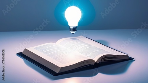 light bulb above an open book