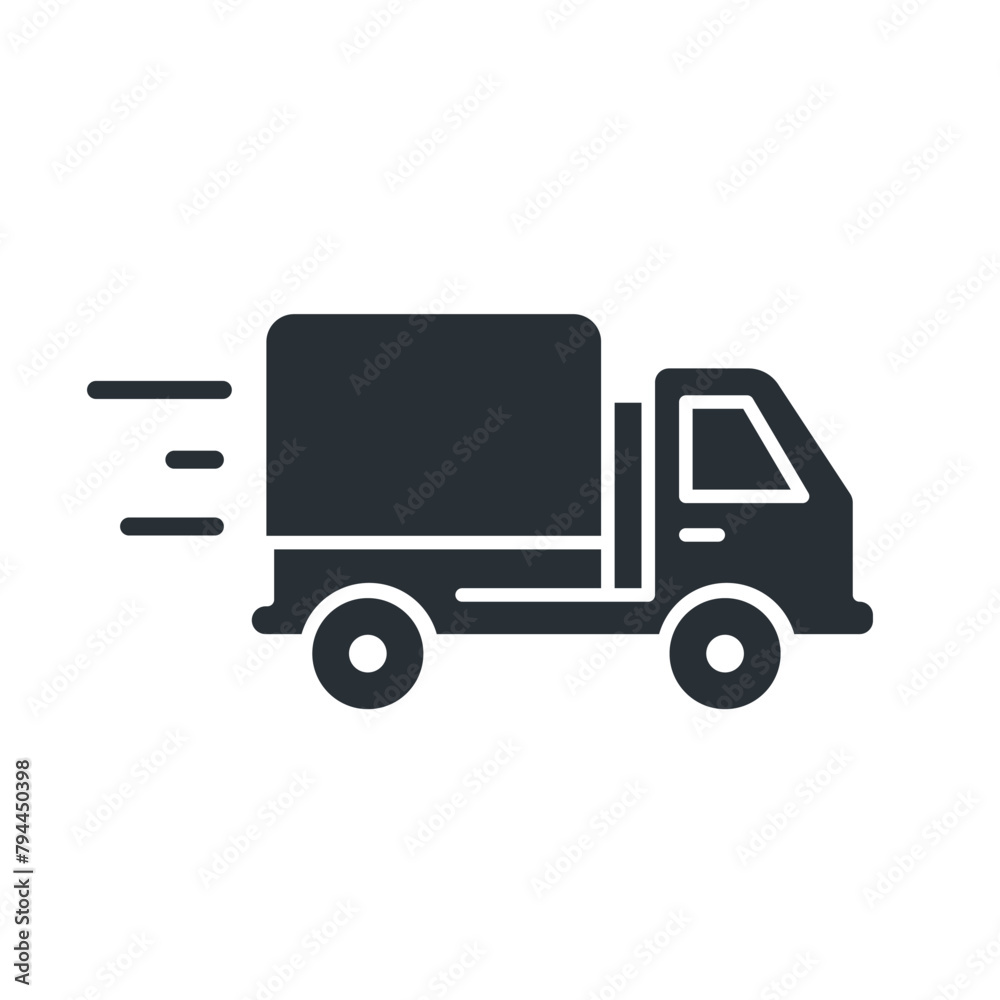 Delivery truck flat icon. Delivery service, e-commerce. Isolated vector illustration	
