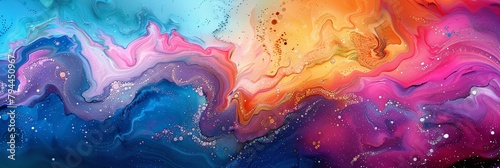 Dive into a mesmerizing dreamscape where abstract forms dance with the colors of the rainbow