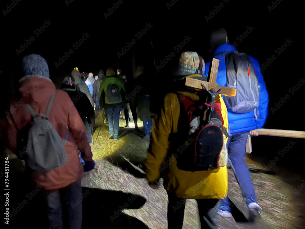 Night Stations of the Cross with quite a long route outside the church