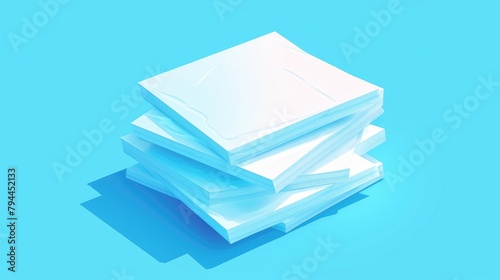 A stack of extruded polystyrene foam insulation materials stands out against a plain white backdrop in this vibrant image The foam board icon depicted in a flat 2d style showcases an XPS ins photo