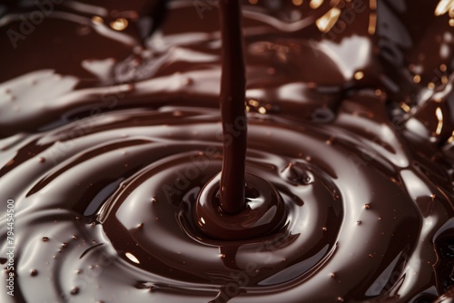 Surrender to the intoxicating aroma of liquid chocolate, its rich scent filling the air with promises of delectable indulgence photo