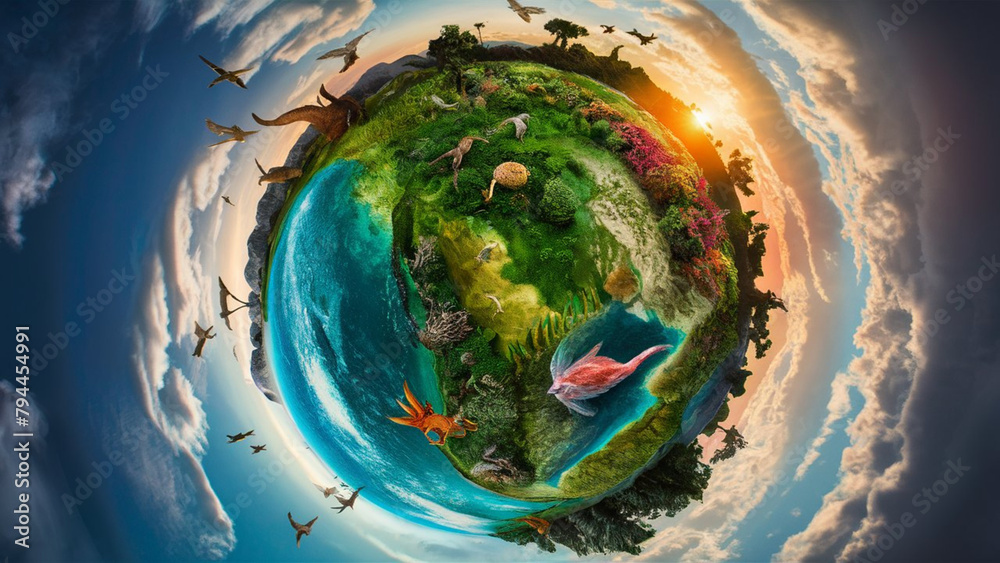 Fototapeta premium Environmental protection concept. Green Planet.