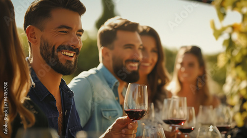 Couples attending a wine tasting tour  savoring different varieties. Happiness  love  respect for each other  harmony