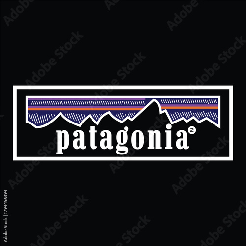 Vector patagonia  Nano Puff jacket and several T-shirts logo emblem for tour decoration vector illustration	