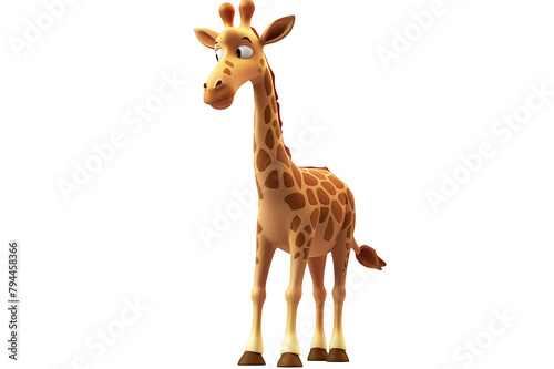 Cartoon cute giraffe on transparent background