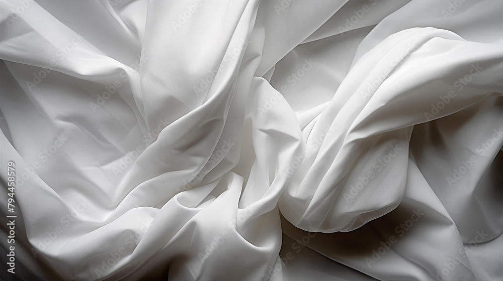 Abstract White Fabric Texture, Soft Draped Cloth, High-Resolution Background with Copy Space Abstract White Fabric Texture, Soft Draped Cloth, High-Resolution Background with Copy Space