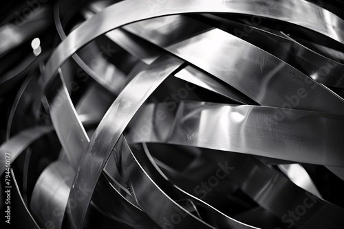 Fototapeta Naklejka Na Ścianę i Meble -  Behold a captivating scene of abstract metal structures, where sleek lines converge in a symphony of elegance