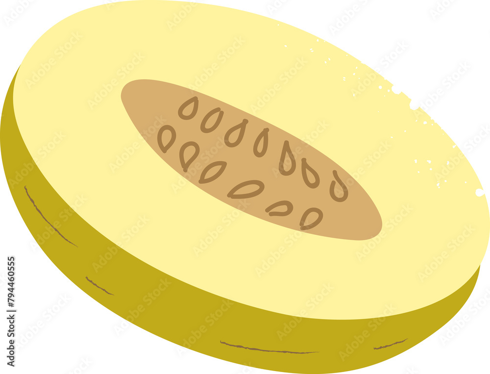 Piece yellow melon fresh fruit Piece yellow melon fresh fruit