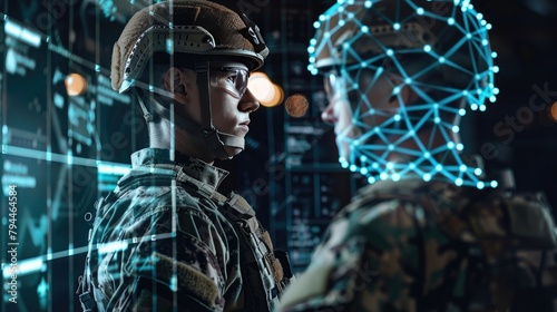 digital interoperability on the battlefield, showcasing lean services architecture and software integration for enhanced operational efficiency and communication. photo