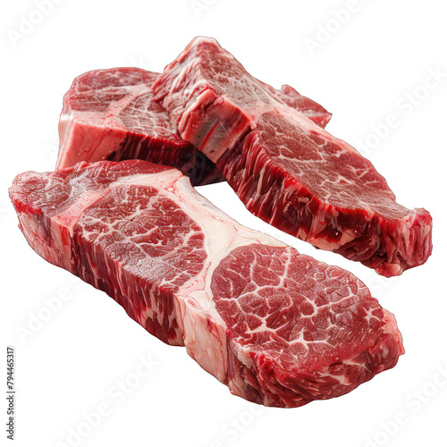 Fresh Raw Meat isolated on transparent background photo