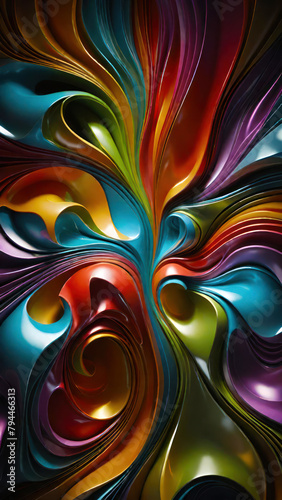 Vibrant colored wavy curvy starburst lines background illustration.