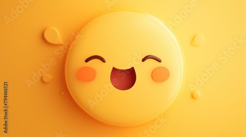 2d illustration of a cheerful chat emoticon featuring a captivating smile isolated as an icon in graphic design