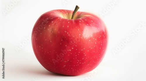 Vibrant Red Apple on Pristine White Background - Crisp and Fresh Fruit Photography