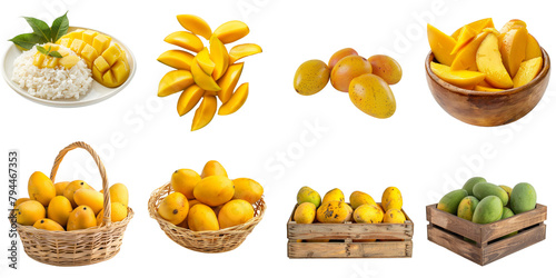 Mango png set collection in 3d transparent no background. © Sun