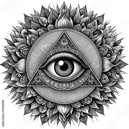 Icon of Enlightenment Discover the Symbolic Meaning Behind the Eye of Providence in This Illuminating Image, generative AI photo