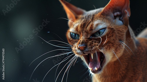 angry Abyssinian cat