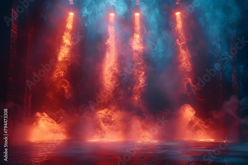 An entertaining stage with atmospheric lights and smoke effects © Vladimir