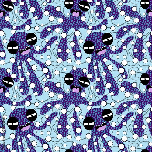 Summer animals print monsters seamless octopus pattern for wrapping paper and fabrics and linens