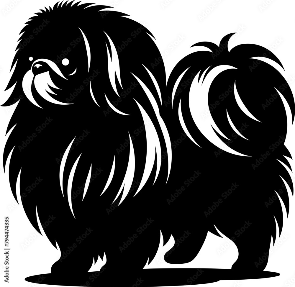 Fototapeta premium Pekingese Dog Silhouette