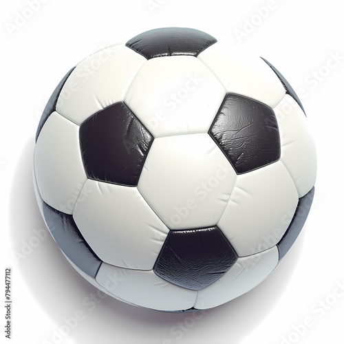 An Exquisite 3D Rendered Soccer Ball Against a Neutral Background - Ideal for Sports Marketing and Graphic Design