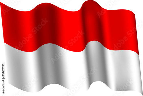 Indonesia Waving Flag 3D Realistic