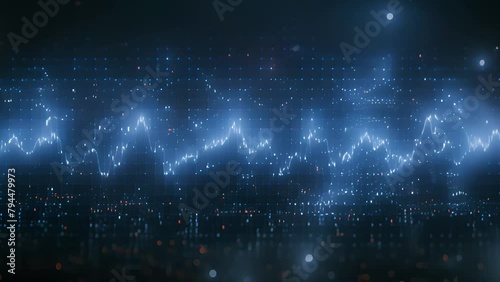 Abstract Visualization of Digital Data and Market Trends Analysis