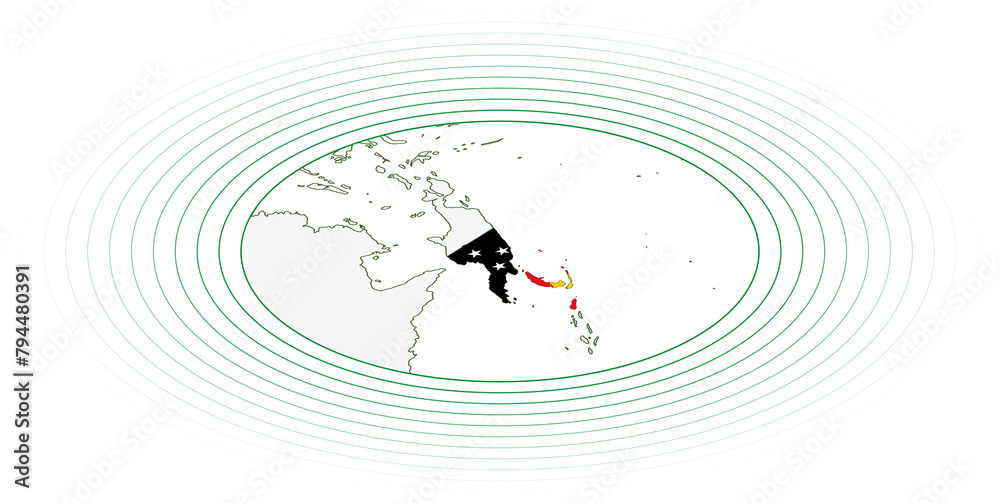 Obraz premium Papua New Guinea oval map.