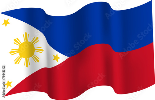 Philippines Waving Flag 3D Realistic