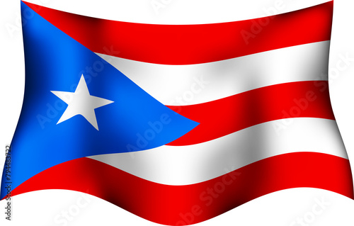 Puerto Rico Waving Flag 3D Realistic